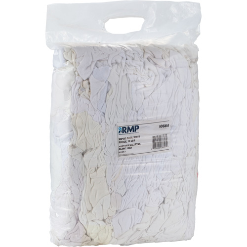 Wiper Rags, Fleece, White, 10 lbs. WestPier
