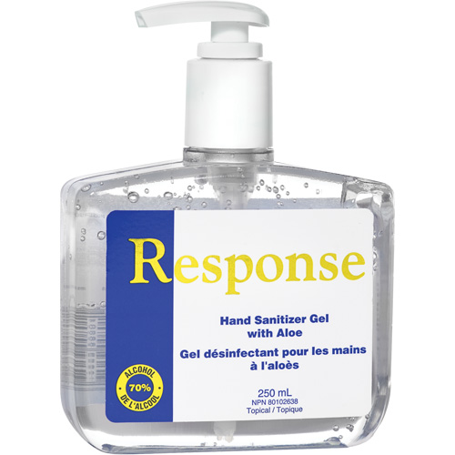 Response&reg; Hand Sanitizer Gel with Aloe, 250 ml, Pump Bottle, 70% Alcohol WestPier