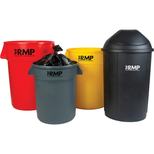 Half-Round Garbage Bin with Lid, Polyethylene, 21 US gal. WestPier