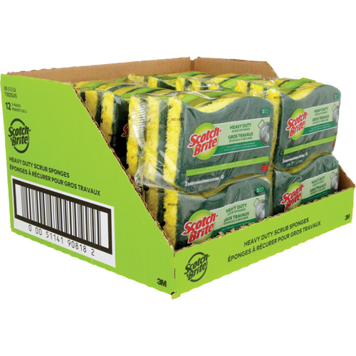 Scotch-Brite&reg; Heavy Duty Scrub Sponge, Scrubbing, 2-3/5" W x 4-2/5" L WestPier