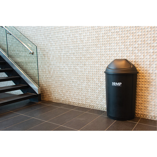Half-Round Garbage Bin with Lid, Polyethylene, 21 US gal. WestPier