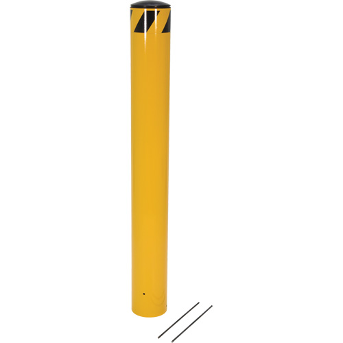 Pour-In-Place Bollards, Steel, 48-1/2" H x 5-9/16" W, Yellow WestPier