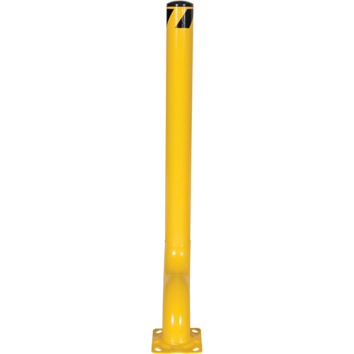Offset Bollard, Steel, 54" H x 4-1/2" W, Yellow WestPier