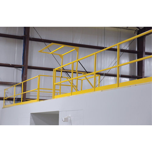 Mezzanine Safety Gate, 68-1/2" L x 42" H, 80-1/16" Raised, Yellow WestPier