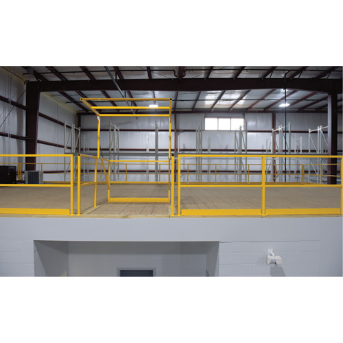 Mezzanine Safety Gate, 68-1/2" L x 42" H, 80-1/16" Raised, Yellow WestPier