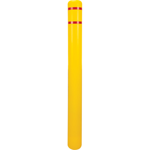 Capuchon en poly&eacute;thyl&egrave;ne pour borne de protection, 4-1/2" dia. x 52" l, Rouge/Jaune WestPier
