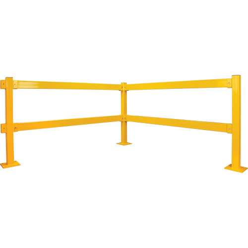 Lift-Out Light-Duty Guard Rail, Steel, 8' L x 4" H, Safety Yellow WestPier
