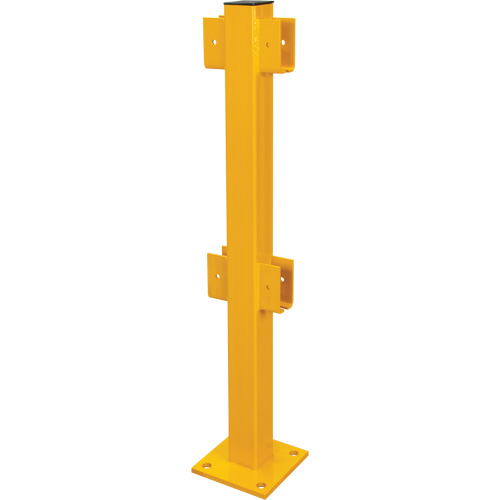 In-Line Post for Light-Duty Guard Rails, Steel, 42" H, Safety Yellow WestPier