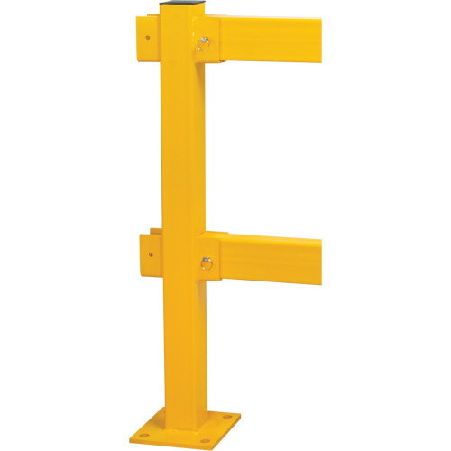 In-Line Post for Light-Duty Guard Rails, Steel, 42" H, Safety Yellow WestPier