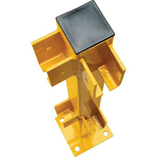 Corner Post for Light-Duty Guard Rails, Steel, 42" H, Safety Yellow WestPier