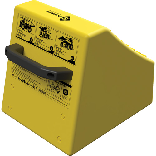 Checkers Safety Heavy-Duty Ultra Class Mining Wheel Chock without Bracket, HDPE, Yellow, 14-1/2" W x 17-1/2" D x 16" H WestPier