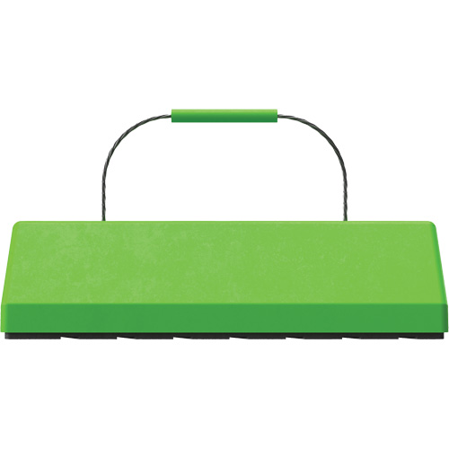Checkers Safety SafeRay  Aircraft Wheel Chock with Cable Handle & Rubber Pad, Urethane, Fluorescent Green, 24" W x 8" D x 6" H WestPier