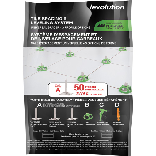 Cales d'espacement universelles Miracle Sealants Levolution WestPier