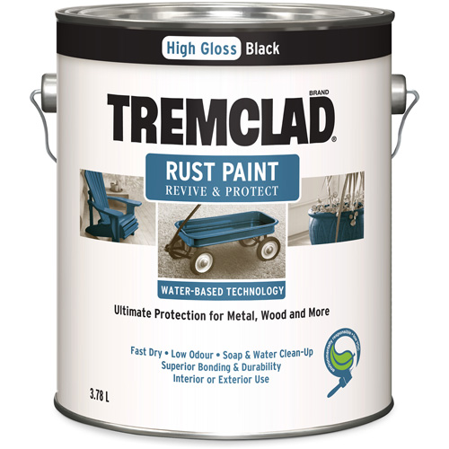 Tremclad&reg; Water-Based Rust Paint, 3.78 L, Gallon, Black WestPier