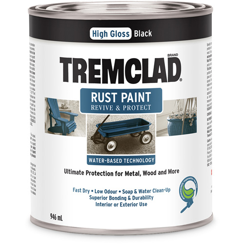 Tremclad&reg; Water-Based Rust Paint, 946 ml, Can, Black WestPier