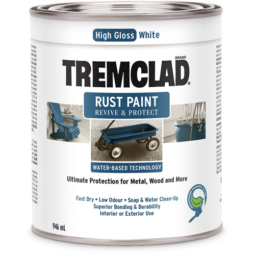 Tremclad&reg; Water-Based Rust Paint, 946 ml, Can, White WestPier
