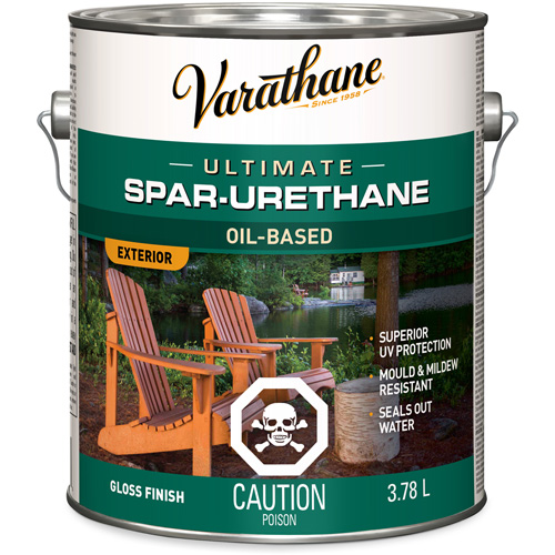 Varathane&reg; Diamond Outdoor Wood Finish, 3.78 L, Clear, Gloss WestPier
