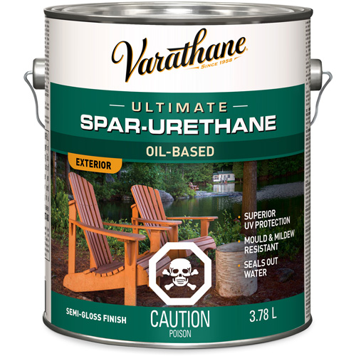Fini diamant pour bois Varathane ext&eacute;rieur, 3,78 L, Transparent, Semi-brillant WestPier