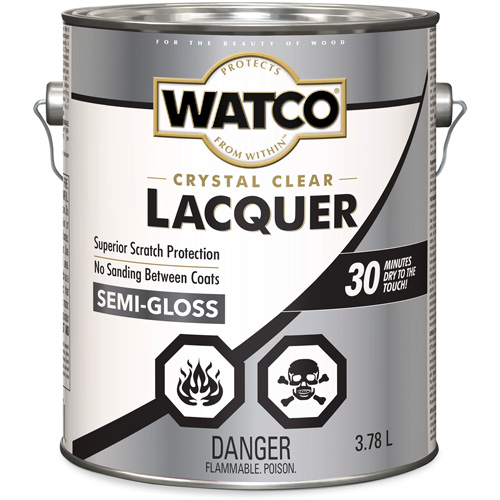 Watco&reg; Lacquer Wood Finish, 3.78 L, Clear, Semi-Gloss WestPier