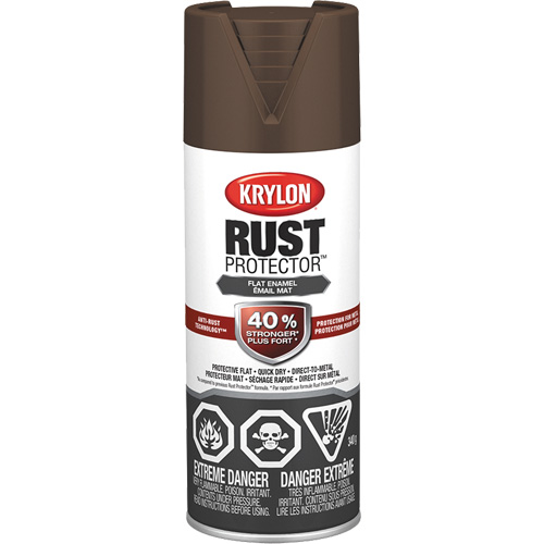 Peinture &agrave; &eacute;mail Rust Protector, Brun cuir, Tr&egrave;s mat, 12 oz, Canette a&eacute;rosol WestPier