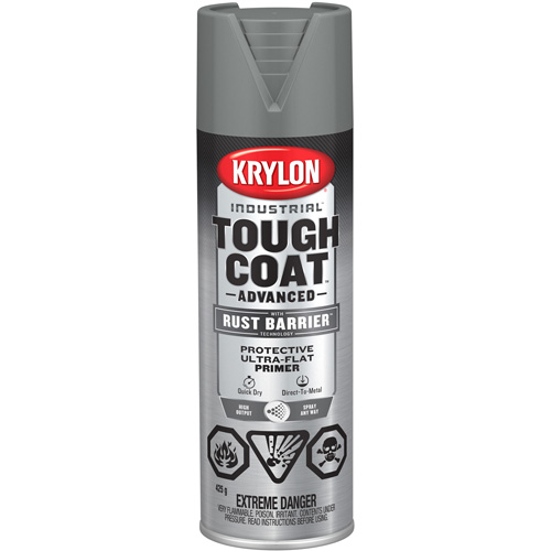 Tough Coat&reg; Advanced Paint with Rust Barrier Technology, Grey Primer, Ultra-Flat, 425 g, Aerosol Can WestPier