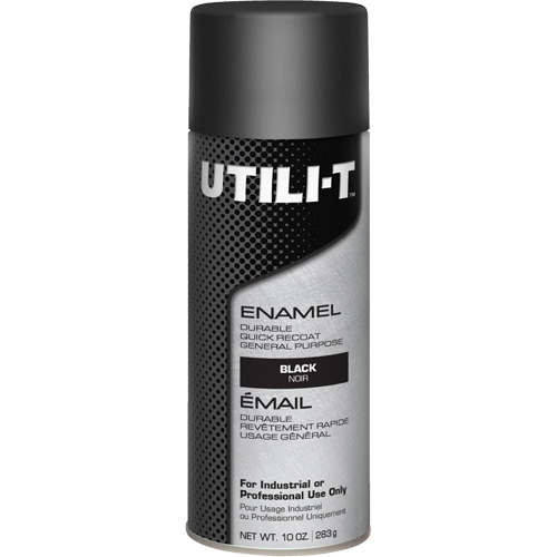 UTILI-T General Purpose Enamel Spray Paint, Black, Gloss, 10 oz./283 g, Aerosol Can WestPier