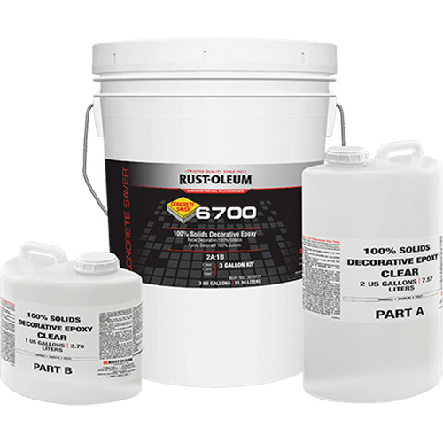 &eacute;poxy d&eacute;coratif 100 % de solides 6700, 3 gal., &eacute;poxy, Tr&egrave;s brillant, Transparent WestPier