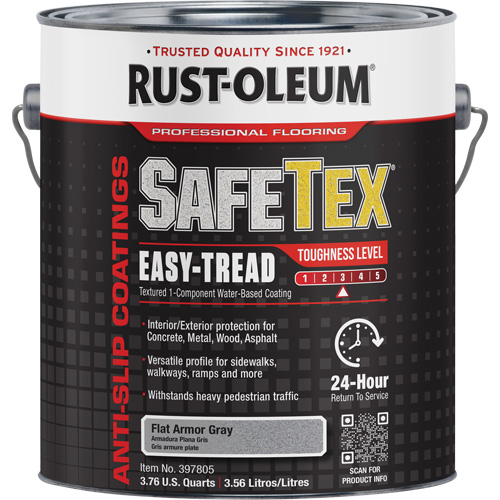 SafeTex&reg; Easy-Tread Acrylic Coating, 1 gal., Water-Based, Flat/Textured, Grey WestPier