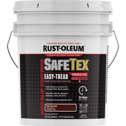 SafeTex&reg; Easy-Tread Acrylic Coating, 4 gal., Water-Based, Flat/Textured, Red WestPier