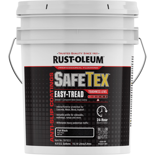 Rev&ecirc;tement d'acrylique SafeTex Easy-Tread, 4 gal., &agrave; l'eau, Plat/Textur&eacute;, Noir WestPier