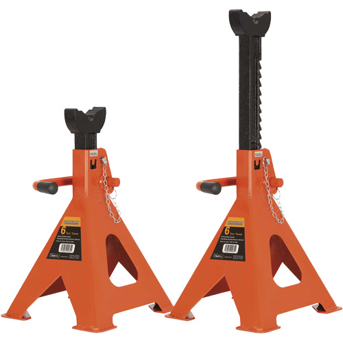 856A Jack Stands, Locking Handle/Ratchet, 6 Ton(s) Capacity, 15-1/2" - 24" H WestPier