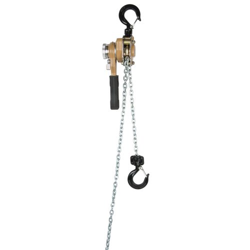Heavy Duty Gold Series Lever Chain Hoist, 10' Lift, 500 lbs. (0.25 tons) Capacity, Alloy Steel Chain WestPier