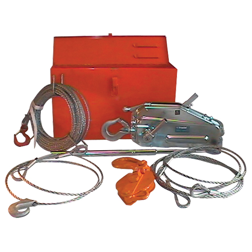 Tirfor&reg; Wire Rope Hoist TU128 Rescue Kit, 7/16" Wire Diameter, 4000  lbs. (2 tons) Capacity WestPier