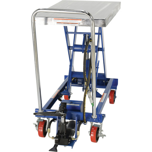 Pneumatic Hydraulic Scissor Lift Table, Steel, 32-1/2" L x 19-3/4" W, 1000 lbs. Cap. WestPier