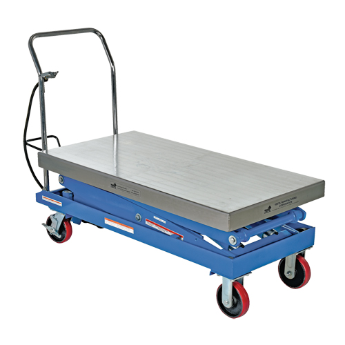 Pneumatic Hydraulic Scissor Lift Table, Steel, 47-1/4" L x 24" W, 1500 lbs. Cap. WestPier