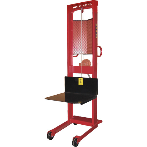 Winch Stacker, Hand Winch Operated, 1000 lbs. Capacity, 70" Max Lift WestPier