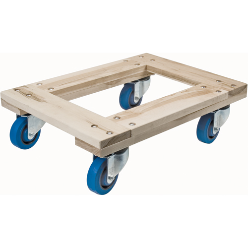 Wood Dollies - Heavy-Duty, Rubber Wheels, 1400 lbs. Capacity, 18" W x 24" D x 7" H WestPier
