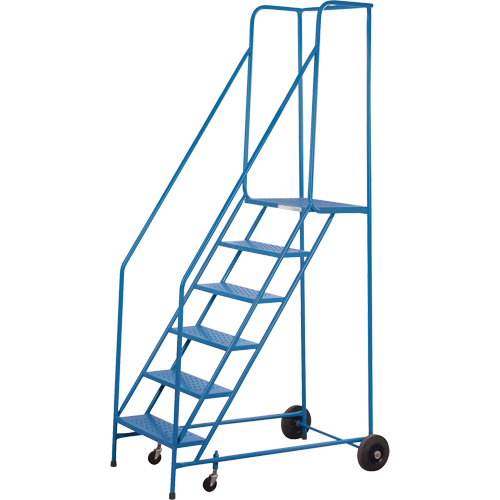 CSA-Certified Rolling Step Ladder, 6 Steps, 22" Step Width, 55" Platform Height, Steel WestPier