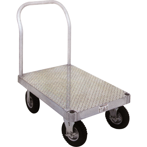 Aluminum Platform Truck, 30" W x 60" L, 2000 lbs. Cap., Rubber Wheels WestPier