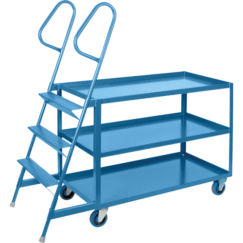 Stock Picking Carts, Steel, 24" W x 64" D, 3 Shelves, 1200 lbs. Capacity WestPier