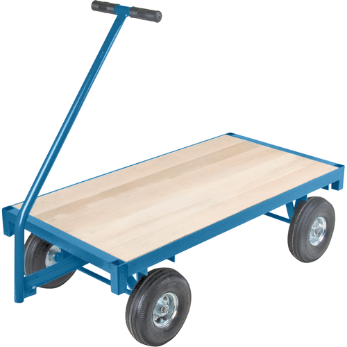 Chariots wagon ergonomiques &agrave; plateforme, 24" la x 48" lo, 45" Poign&eacute;e, 1000 lb Capacit&eacute;, 10" Dia. de roue, Pneumatique Roues WestPier