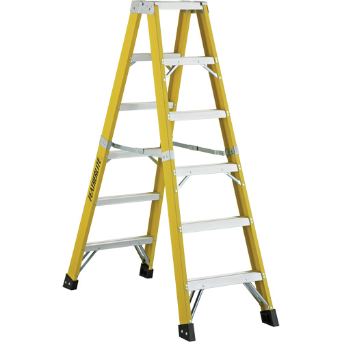 6600 Series Industrial Heavy-Duty 2-Way Stepladders, Fibreglass, 300 lbs. Capacity, 6' WestPier