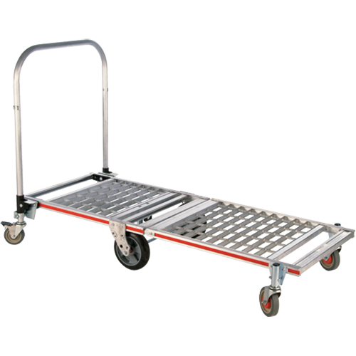Chariot &agrave; plateforme repliable &agrave; six roues, Aluminium, 1550 lb, 61-7/8" lo x 23-1/4" la, Hauteur 39" WestPier