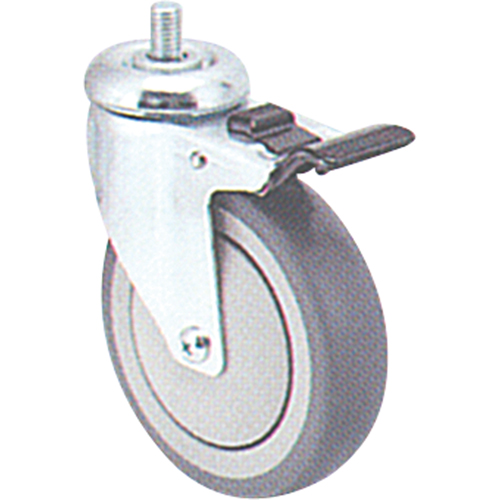 Roulette zingu&eacute;e, Pivotant avec frein, Diam&egrave;tre 5" (127 mm), Capacit&eacute; 240 lb (108 kg) WestPier