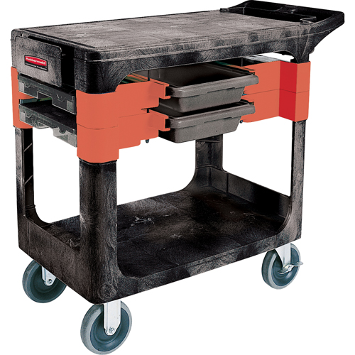 Maintenance Tool Cart, 2 Drawers, 38" L x 19-1/4" W x 33-3/8" H, Black WestPier