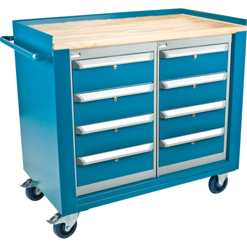Industrial Duty Mobile Service Workbenches, Wood Surface WestPier