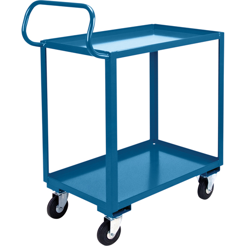 Chariot ergonomique &agrave; tablettes, 800 lb Capacit&eacute;, Acier, 20" la x 37" ha x 32" p, Bordure vers le haut WestPier