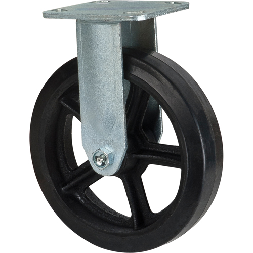 Roulette moul&eacute;, Fixe, 8" (203,2 mm), Caoutchouc, 660 lb (299 kg) WestPier