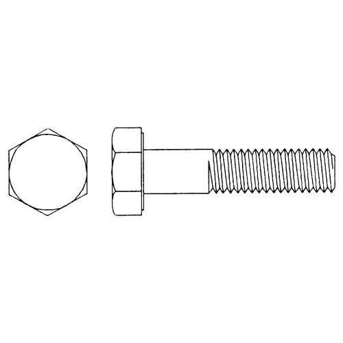 Hex Head Cap Screw, 1/2" Dia., 1" L, Zinc Plated, Coarse, Grade 5 WestPier