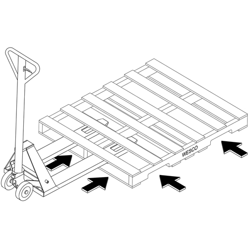 Transpalette hydraulique &agrave; 4 entr&eacute;es, 48" l x 7" la, Capacit&eacute; 4000 lb WestPier